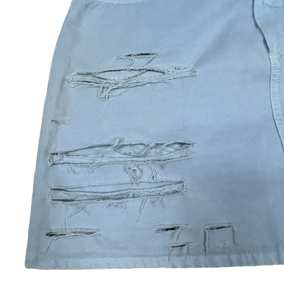 Dolce & Gabbana Denim A-Line Mini Skirt - Distressed - Light Blue - US 6 W28 IT4 - Picture 3 of 16